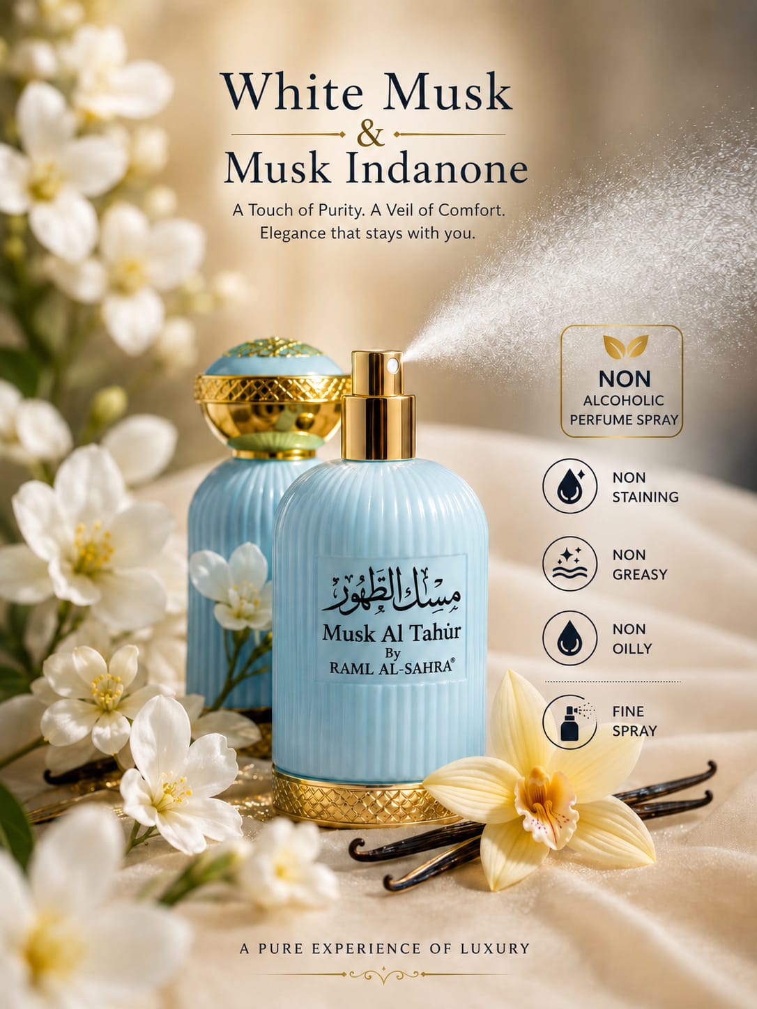 Musk Al Ṭahūr Non-Alcoholic Perfume Spray 50ml  مِسْكُ الطُّهُورِ