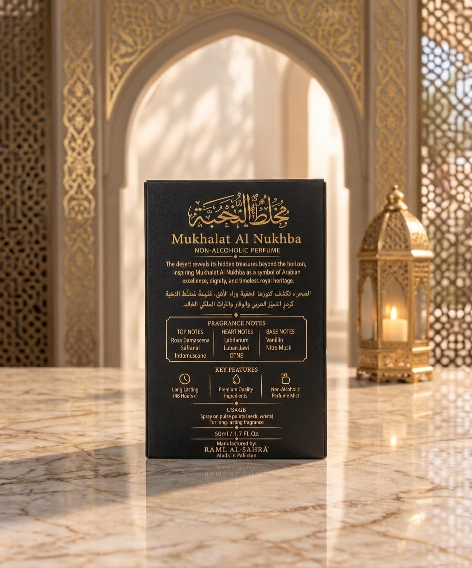 𝗠𝗨𝗞𝗛𝗔𝗟𝗔𝗧 𝗔𝗟 𝗡𝗨𝗞𝗛𝗕𝗔 Non-Alcoholic Perfume Spray 50ml مُخَلَّطُ النُّخْبَة